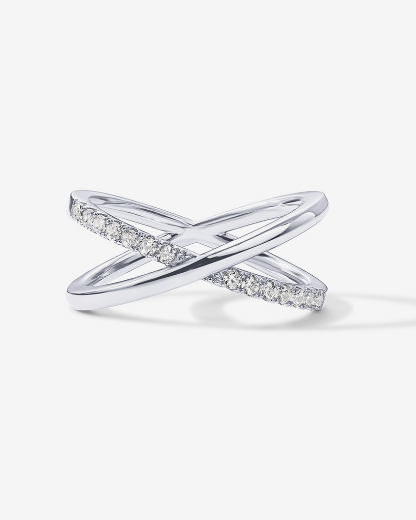 Julie Cross Ring #Variant_White Gold Ring 