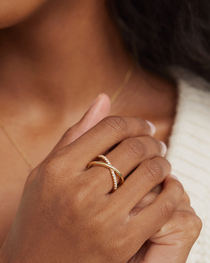 Julie Cross Ring #Variant_Yellow Gold Ring 