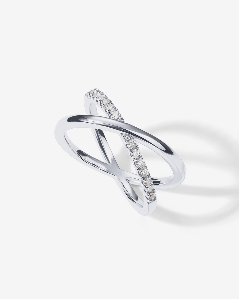 Julie Cross Ring #Variant_White Gold Ring 