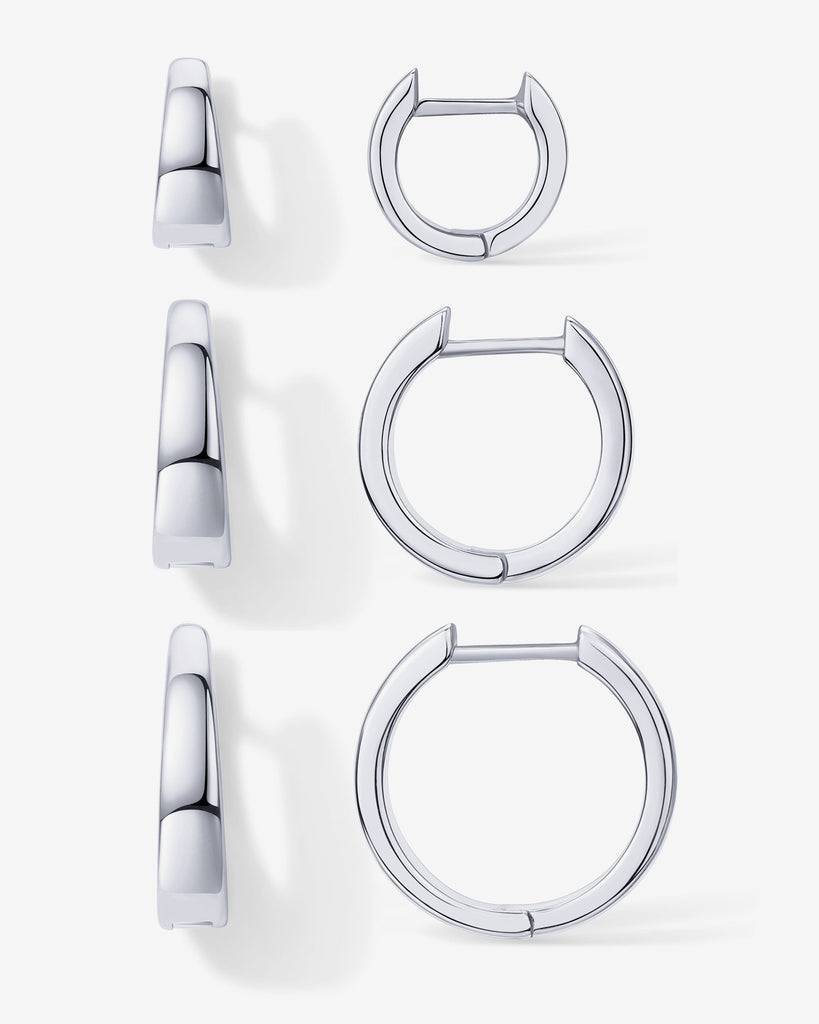 Riley Hoops Earring Pack #Variant_White Gold  