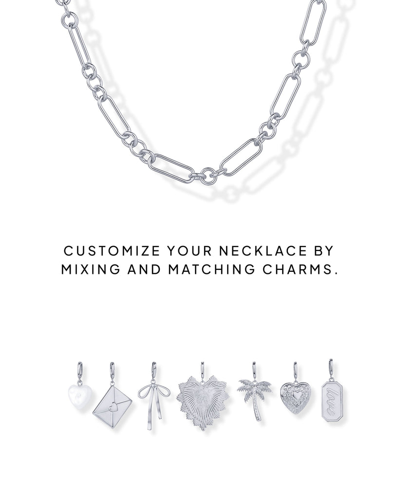 Chunky Charm Necklace #Variant_White Gold  