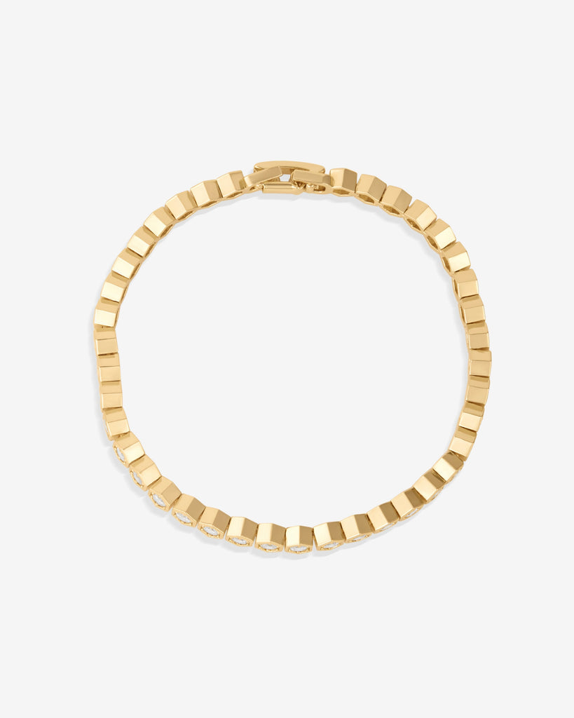 Honeycomb Tennis Bracelet #Variant_Yellow Gold  