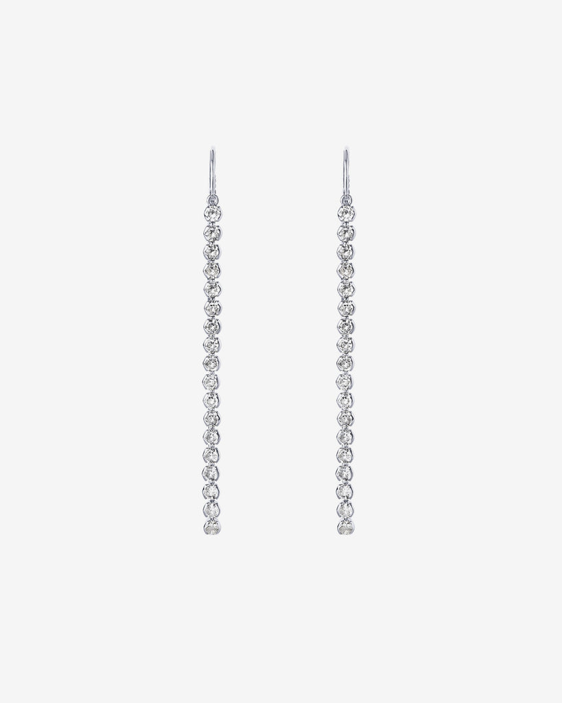 Cubic Zirconia Threader Earrings #Variant_White Gold Earrings 