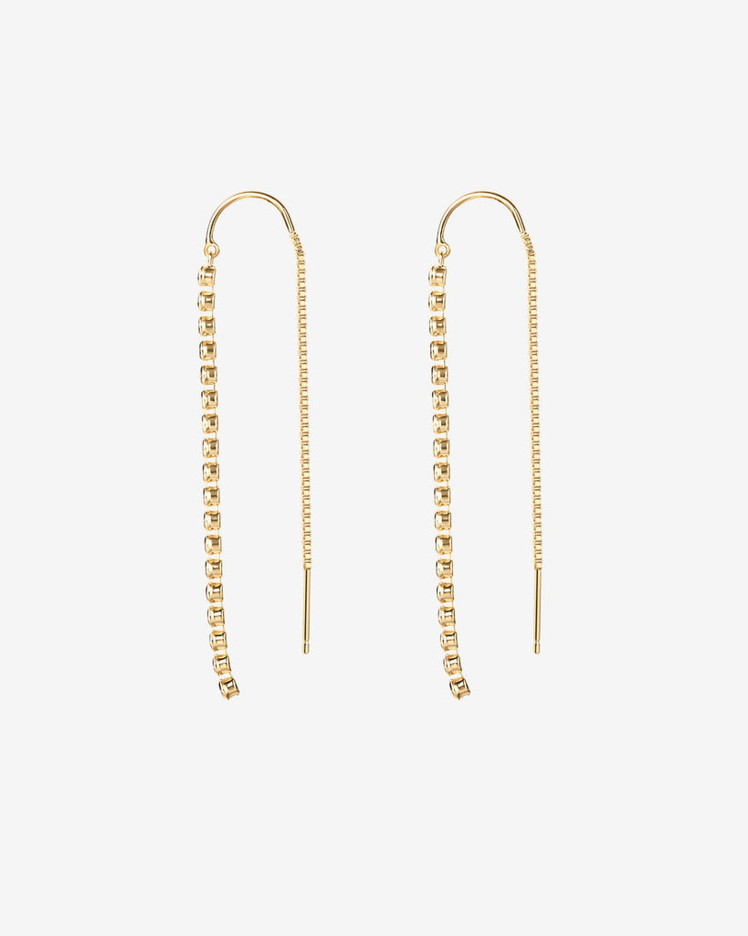 Cubic Zirconia Threader Earrings #Variant_Yellow Gold Earrings 