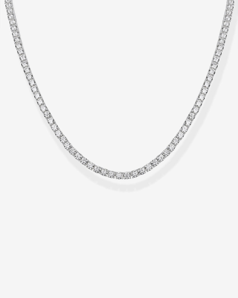 Tennis Necklace #Variant_White Gold Necklace 