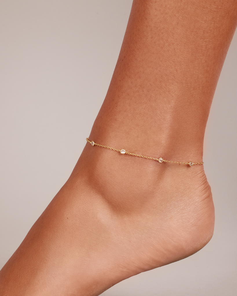 Station Anklet #Variant_White Gold Anklet 
