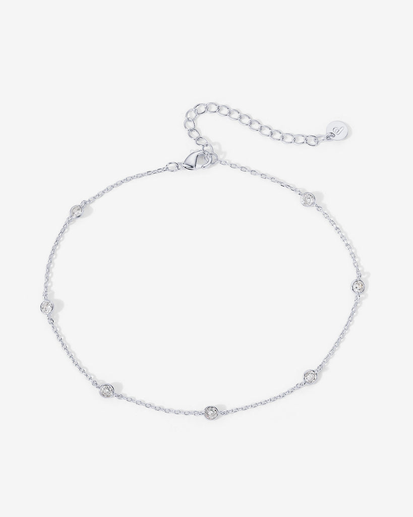 Station Anklet #Variant_White Gold Anklet 