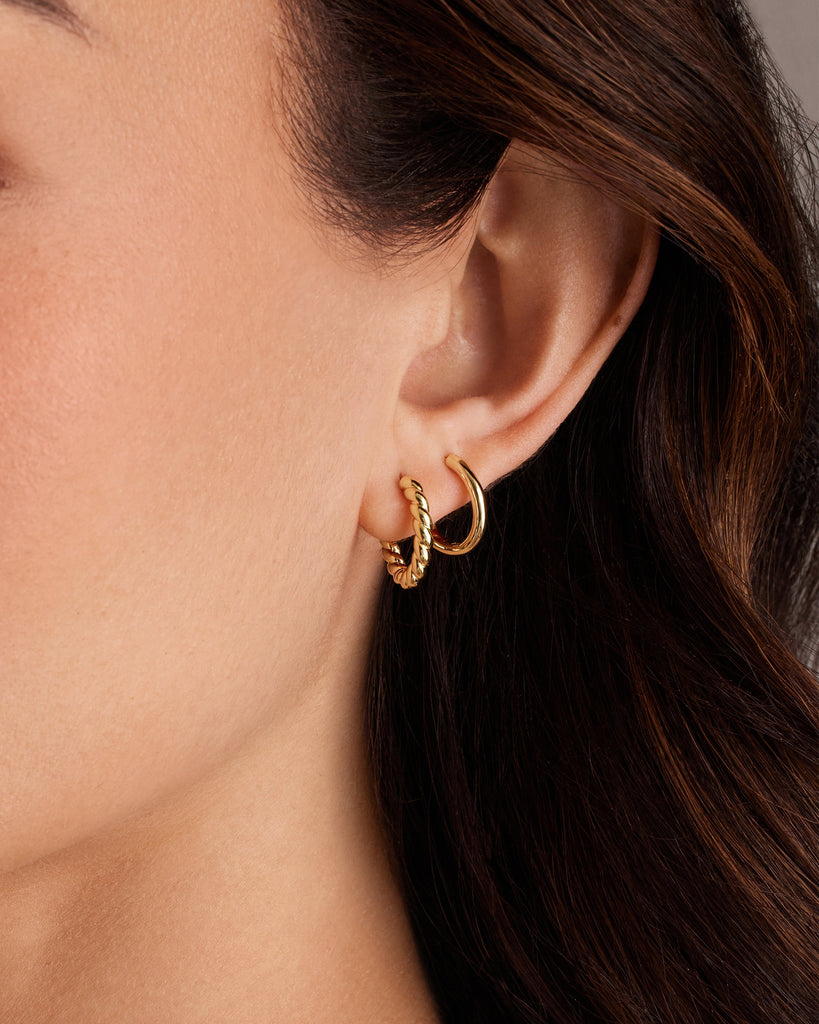 Aurora Trilogy Hoops Set #Variant_Yellow Gold  Earrings 