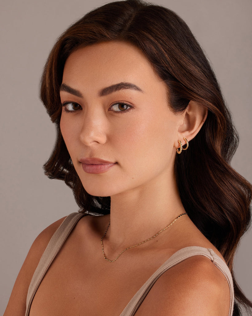 Aurora Trilogy Hoops Set #Variant_Yellow Gold  Earrings 