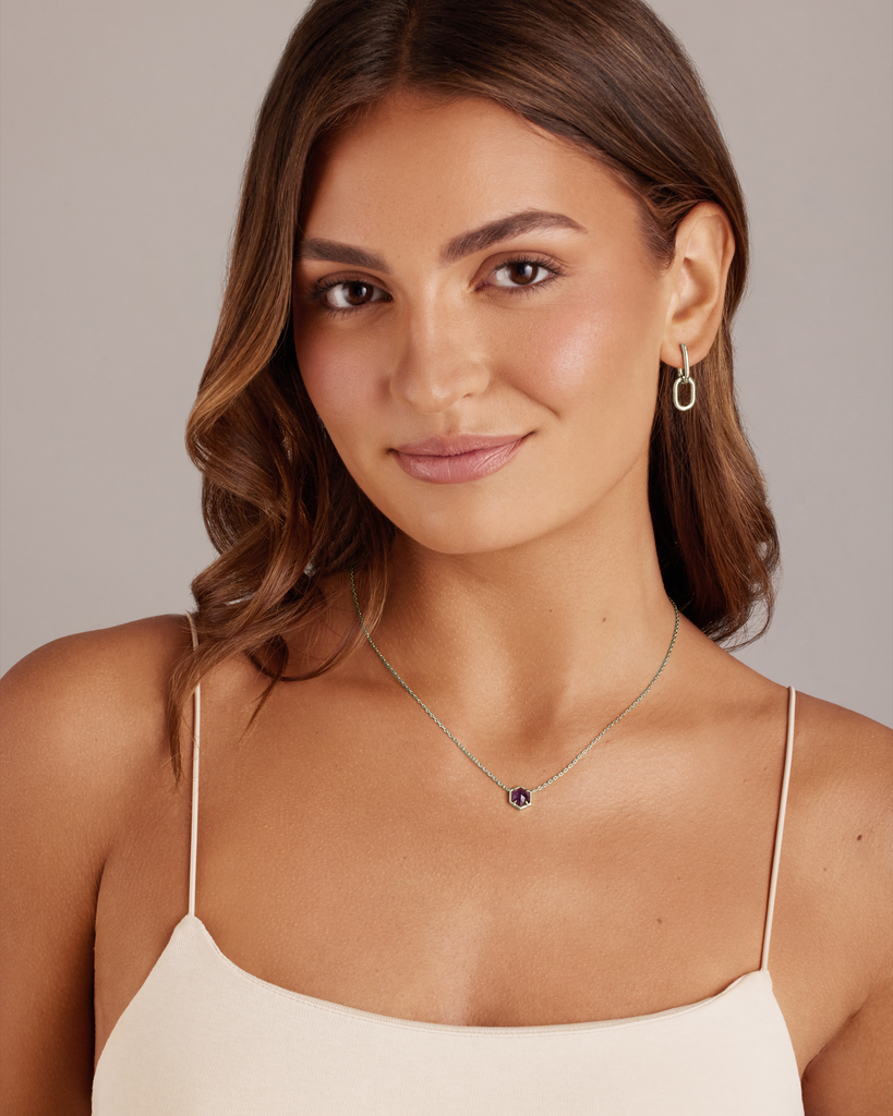 Harmony Gemstone Necklace #Variant_White Gold / Amethyst Necklace 