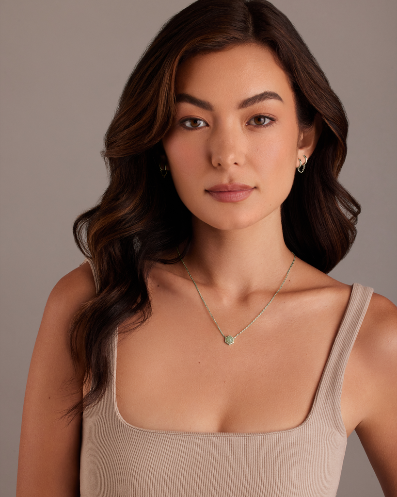Harmony Gemstone Necklace #Variant_White Gold / Green Fluorite Necklace 