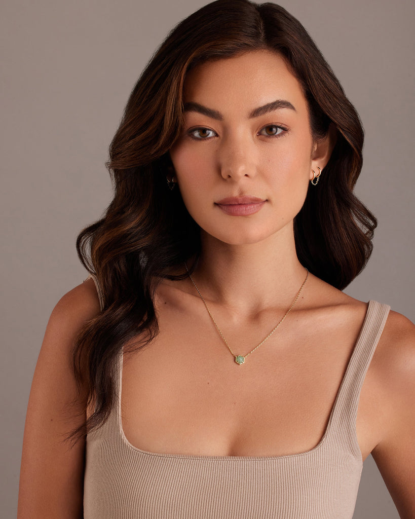 Harmony Gemstone Necklace #Variant_Yellow Gold / Green Fluorite Necklace 