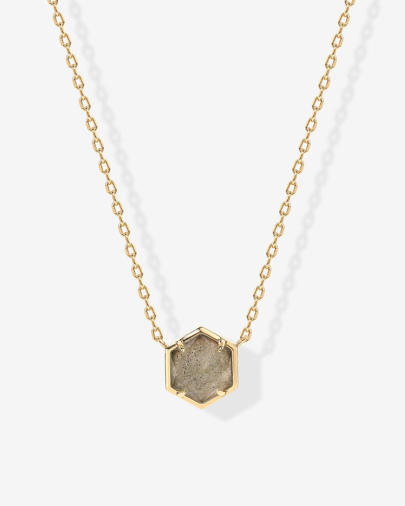 Harmony Gemstone Necklace #Variant_Yellow Gold / Labradorite Necklace 