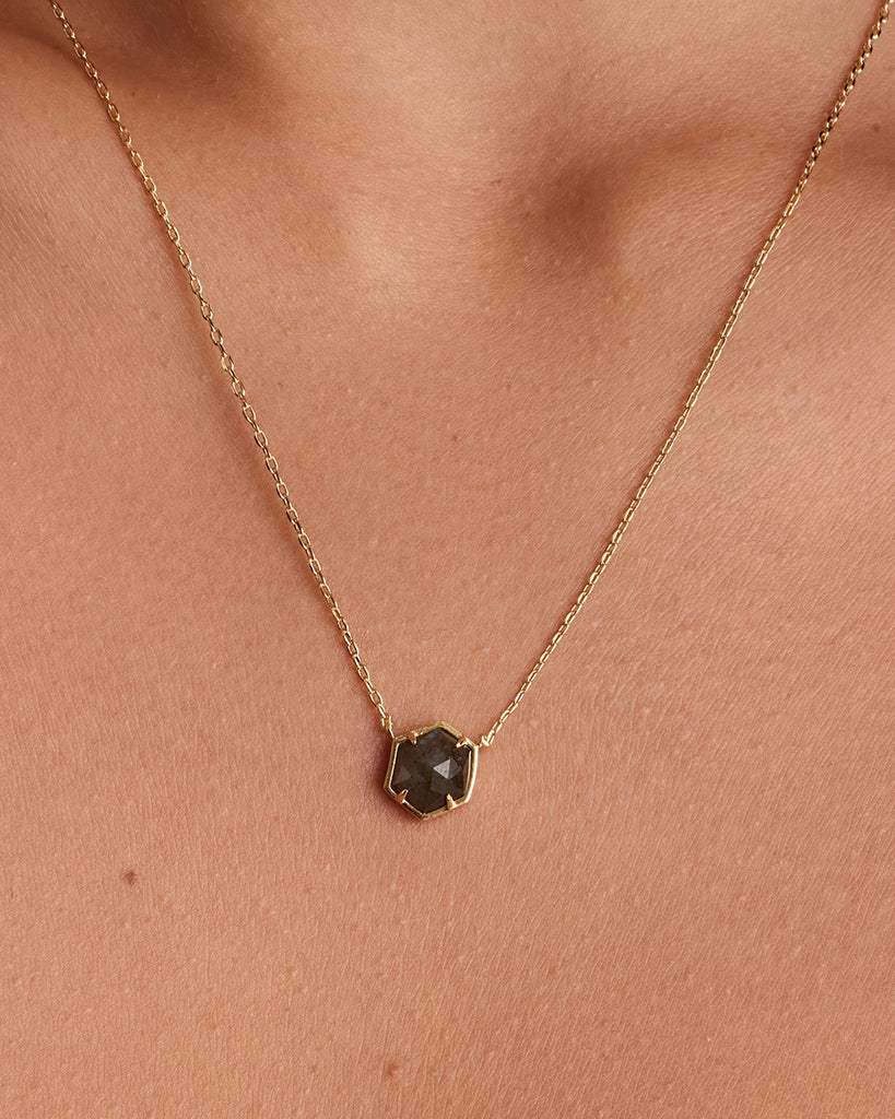 Harmony Gemstone Necklace #Variant_Yellow Gold / Labradorite Necklace 