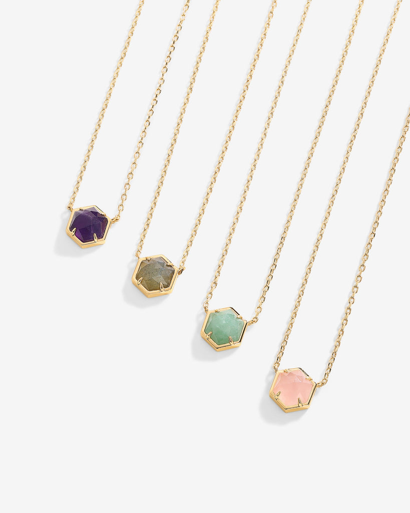 Harmony Gemstone Necklace #Variant_Yellow Gold / Amethyst Necklace 