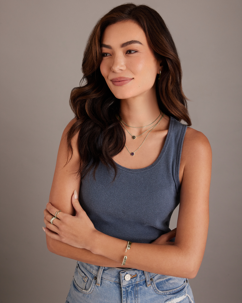 Harmony Gemstone Necklace #Variant_White Gold / Amethyst Necklace 