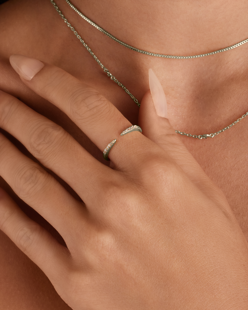 Eternal Cuff Ring #Variant_White Gold Ring 
