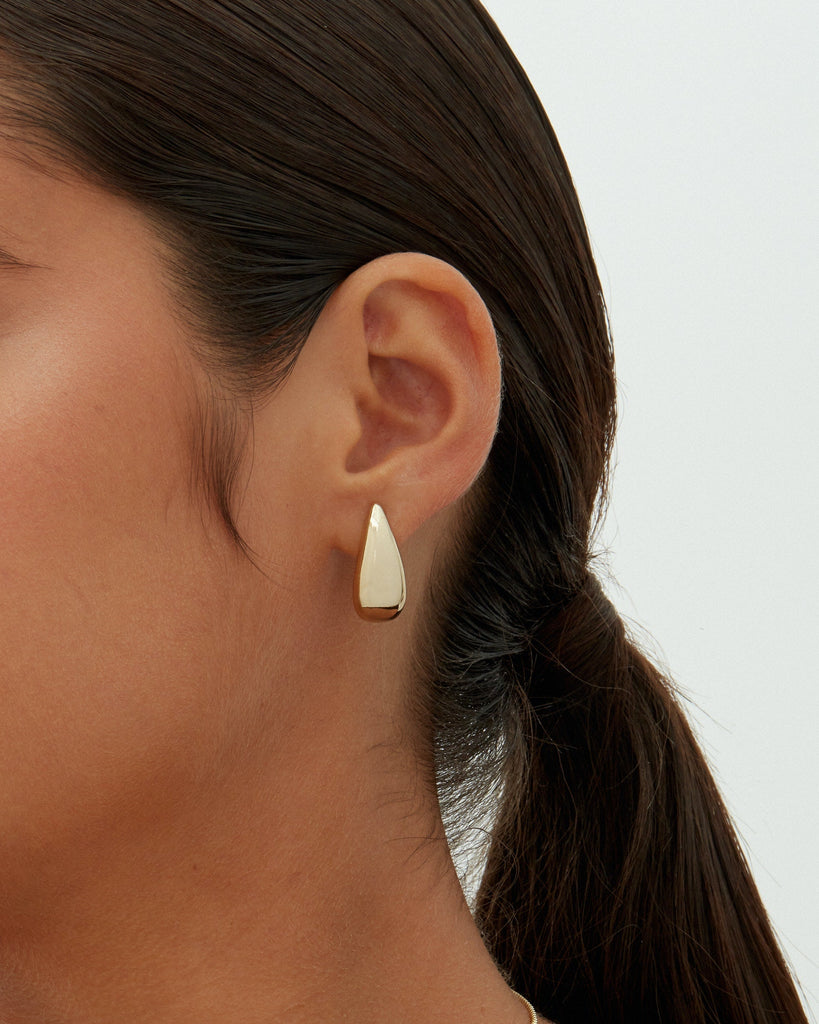 Gaia Chunky Hoop Earrings #Variant_Yellow Gold Earrings 