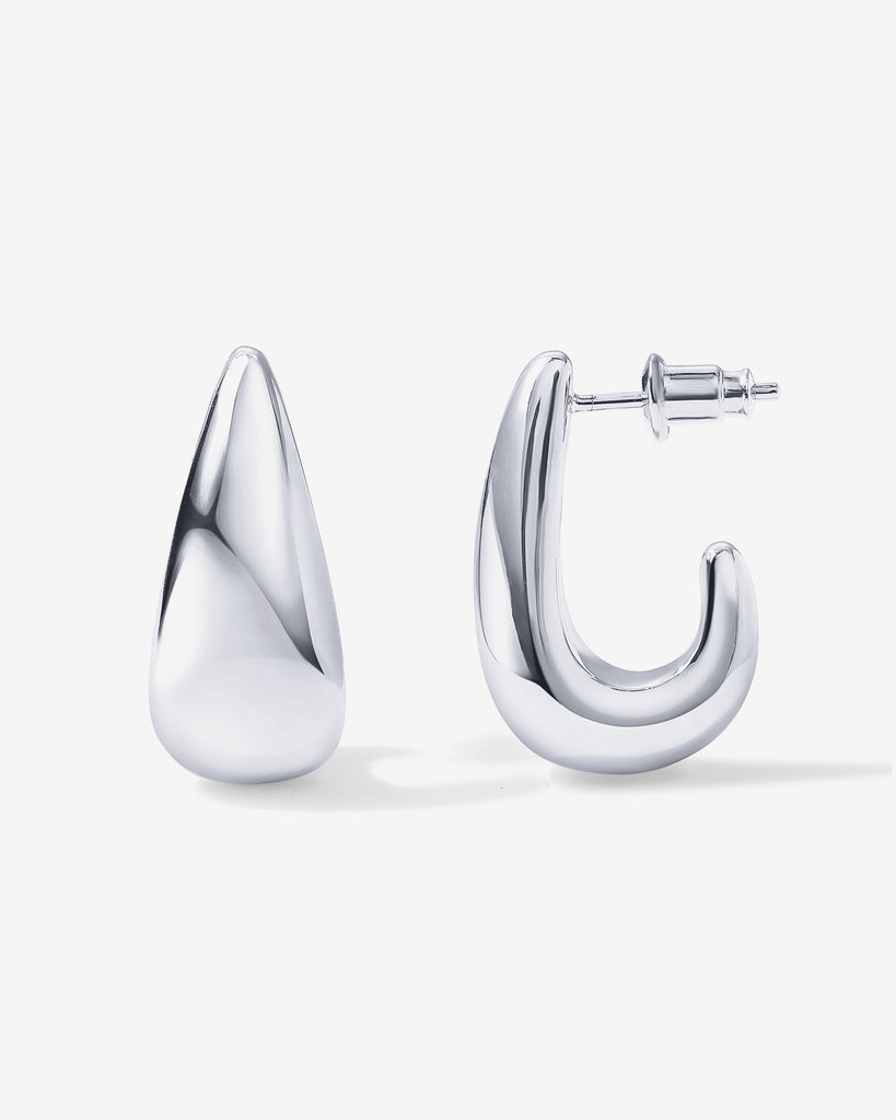 Gaia Chunky Hoop Earrings #Variant_White Gold Earrings 