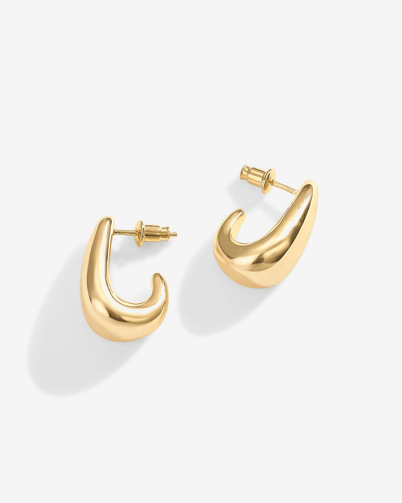 Gaia Chunky Hoop Earrings #Variant_Yellow Gold Earrings 