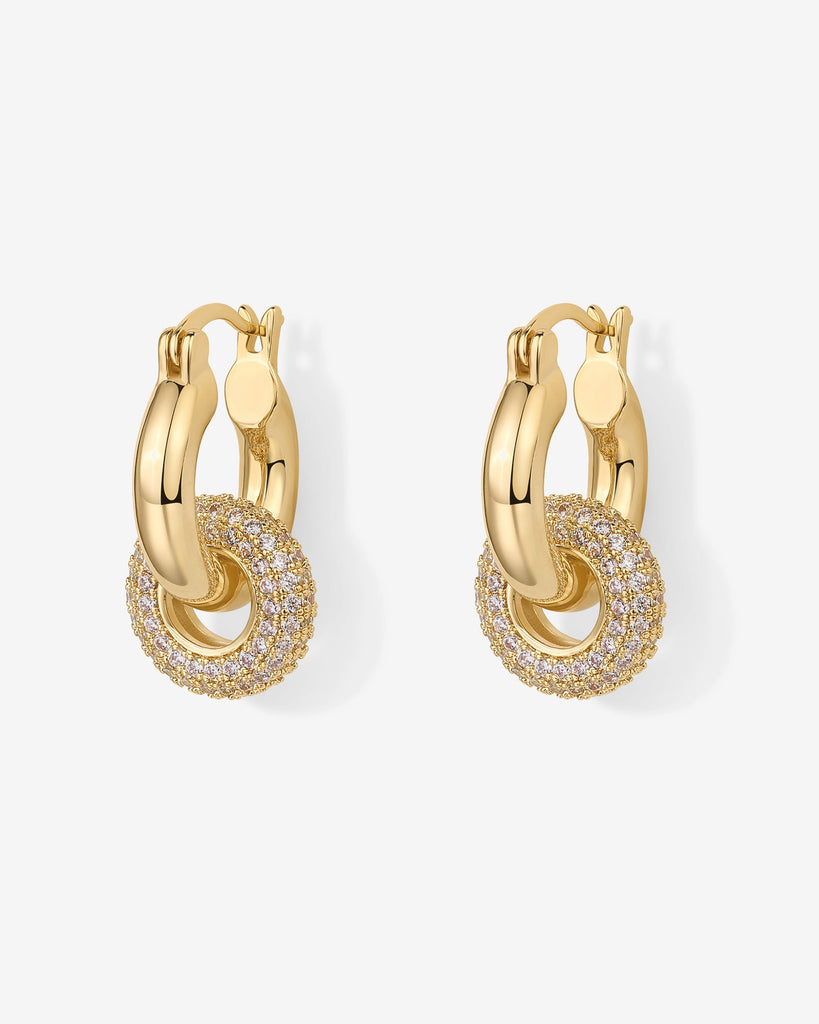 Chunky Halo Convertible Hoops #Variant_Yellow Gold Earrings 