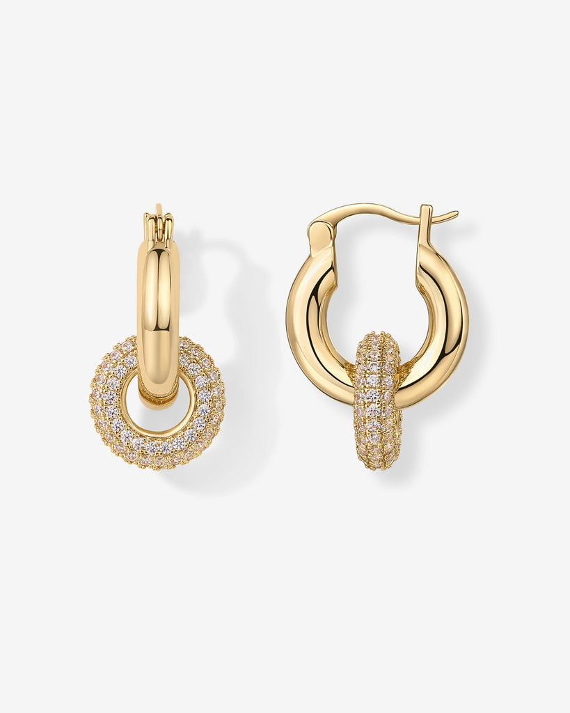 Chunky Halo Convertible Hoops #Variant_Yellow Gold Earrings 