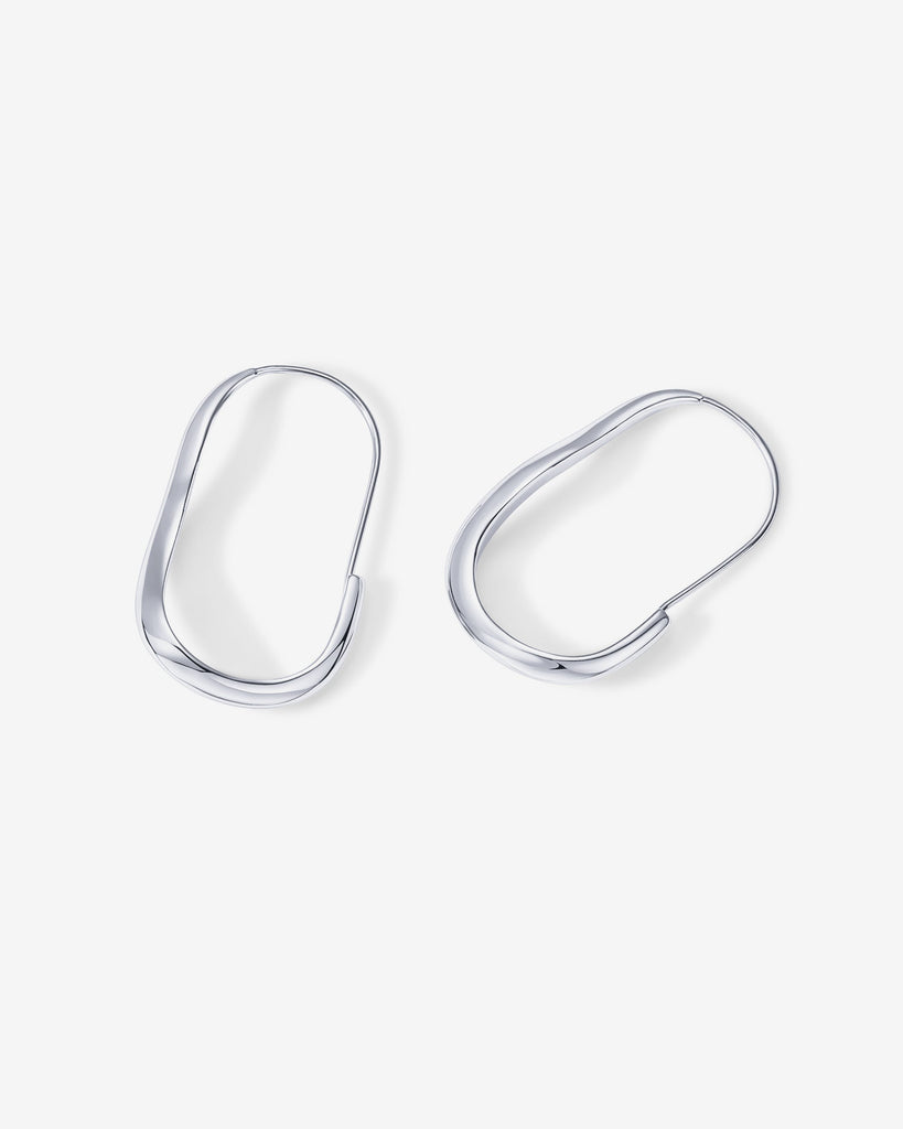Crete Wavy Hoops #Variant_White Gold Earring 