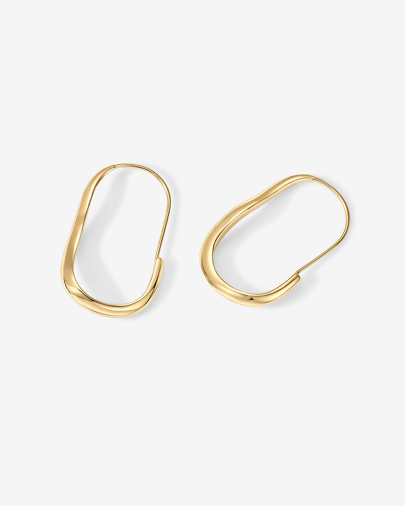 Crete Wavy Hoops #Variant_Yellow Gold Earring 