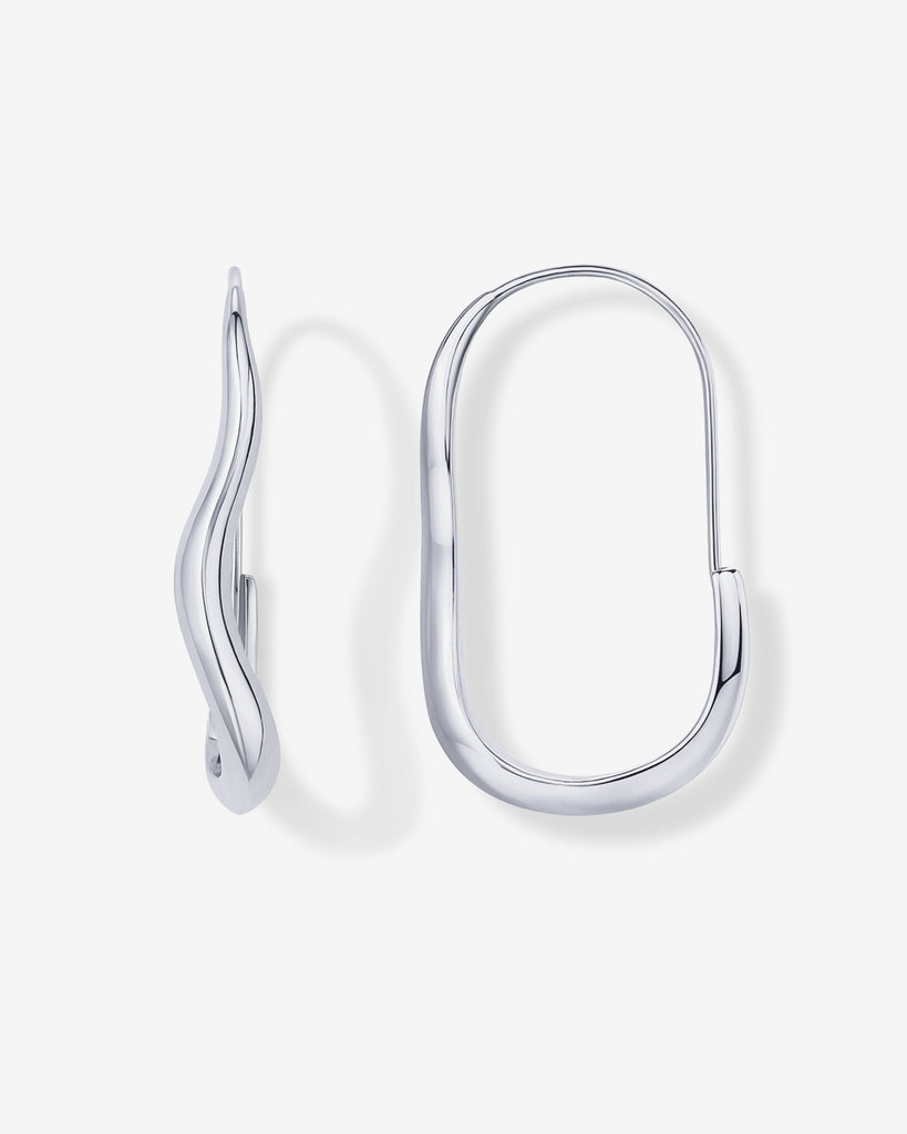 Crete Wavy Hoops #Variant_White Gold Earring 