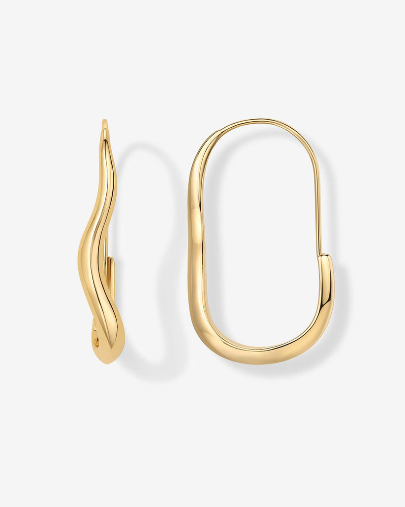Crete Wavy Hoops #Variant_Yellow Gold Earring 
