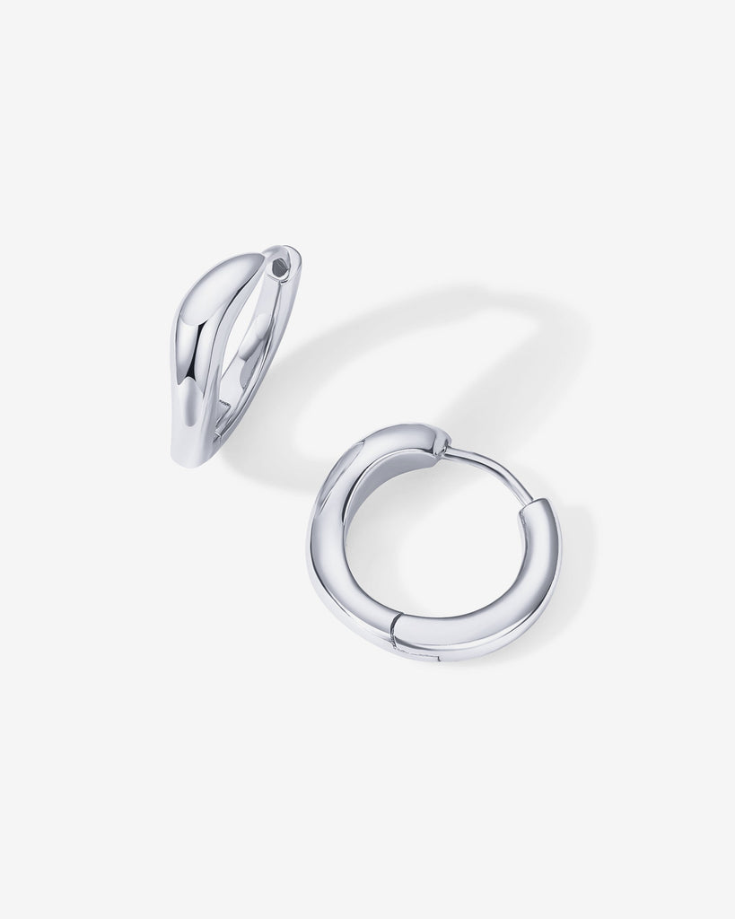 Mar Wavy Hoops #Variant_White Gold Earring 