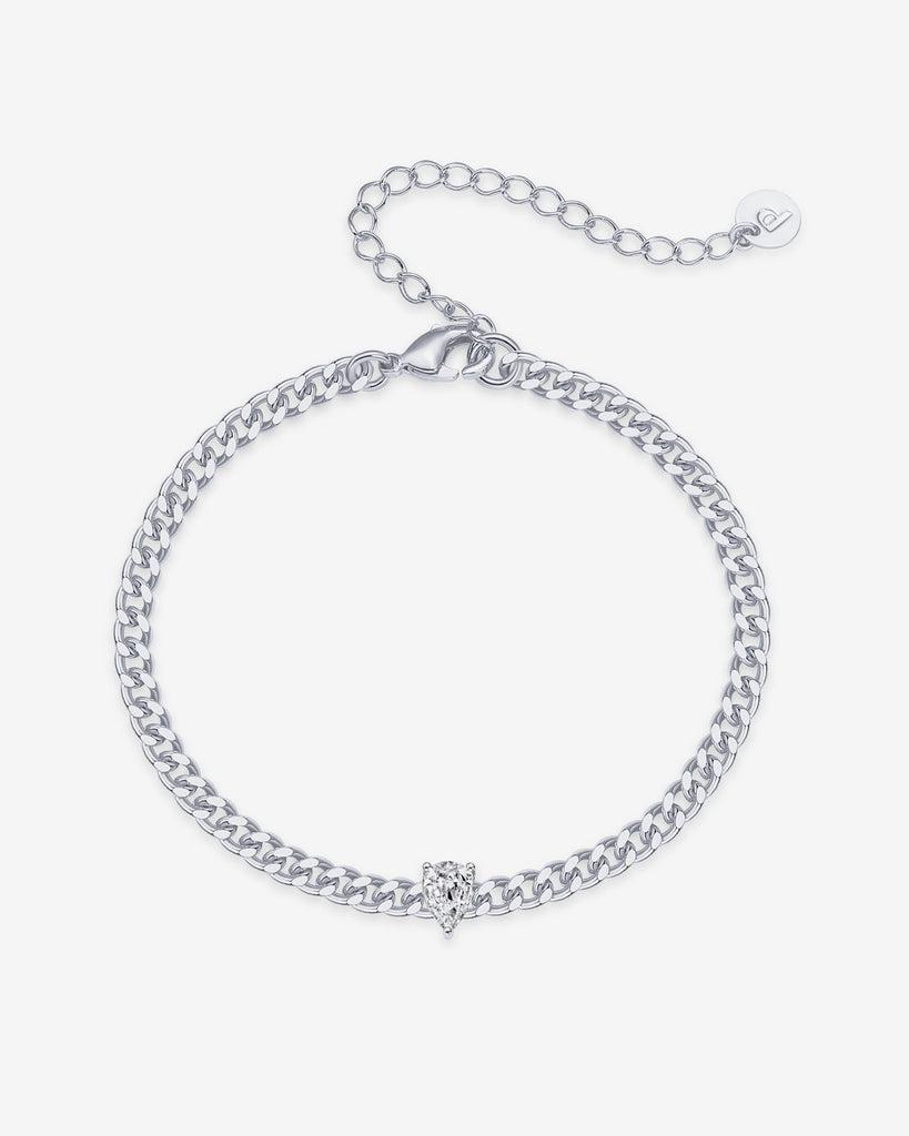 Solitaire Chain Bracelet #Variant_White Gold  