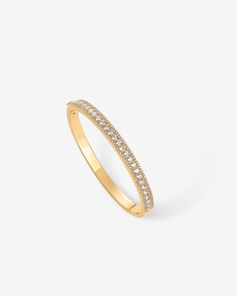 Classic Cubic Zirconia Bangle Bracelet #Variant_Yellow Gold  