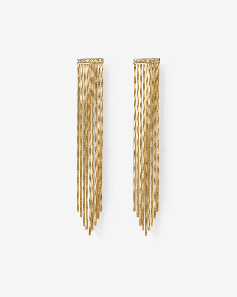 Bar Tassel Earrings #Variant_Yellow Gold  