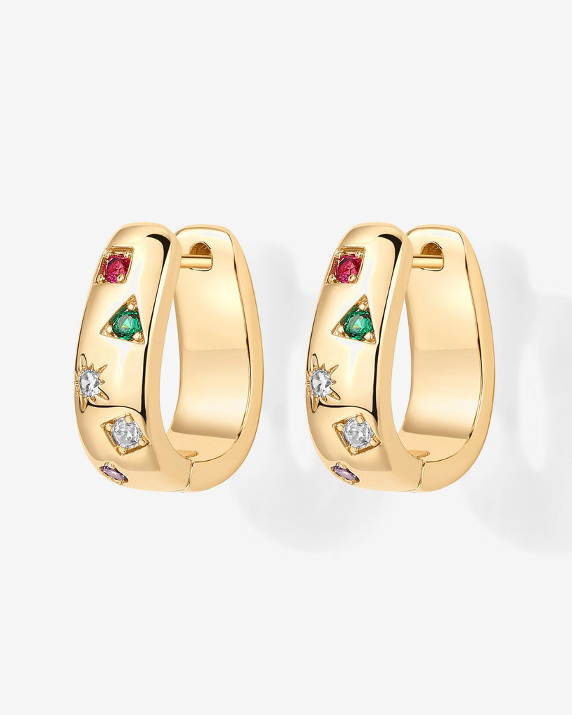 Multi Colored Chunky Huggies #Variant_Yellow Gold   