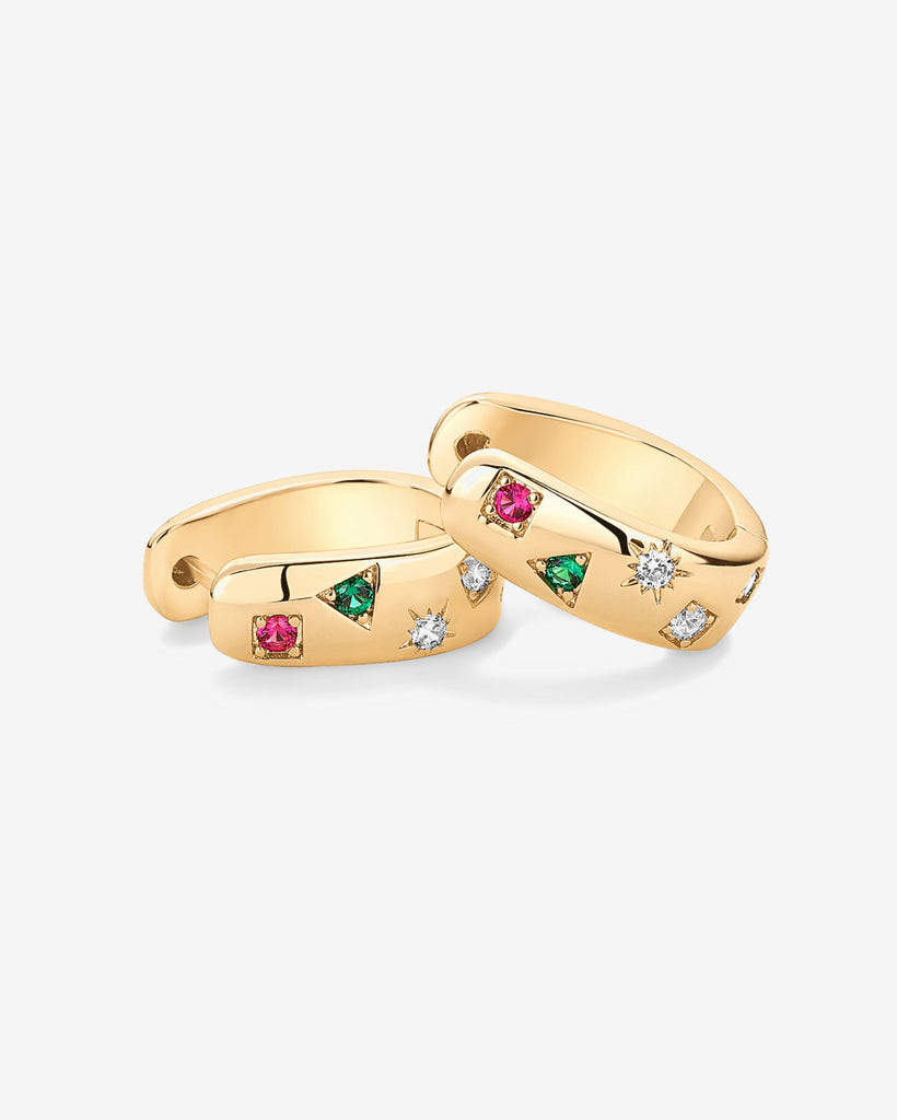 Multi Colored Chunky Huggies #Variant_Yellow Gold   