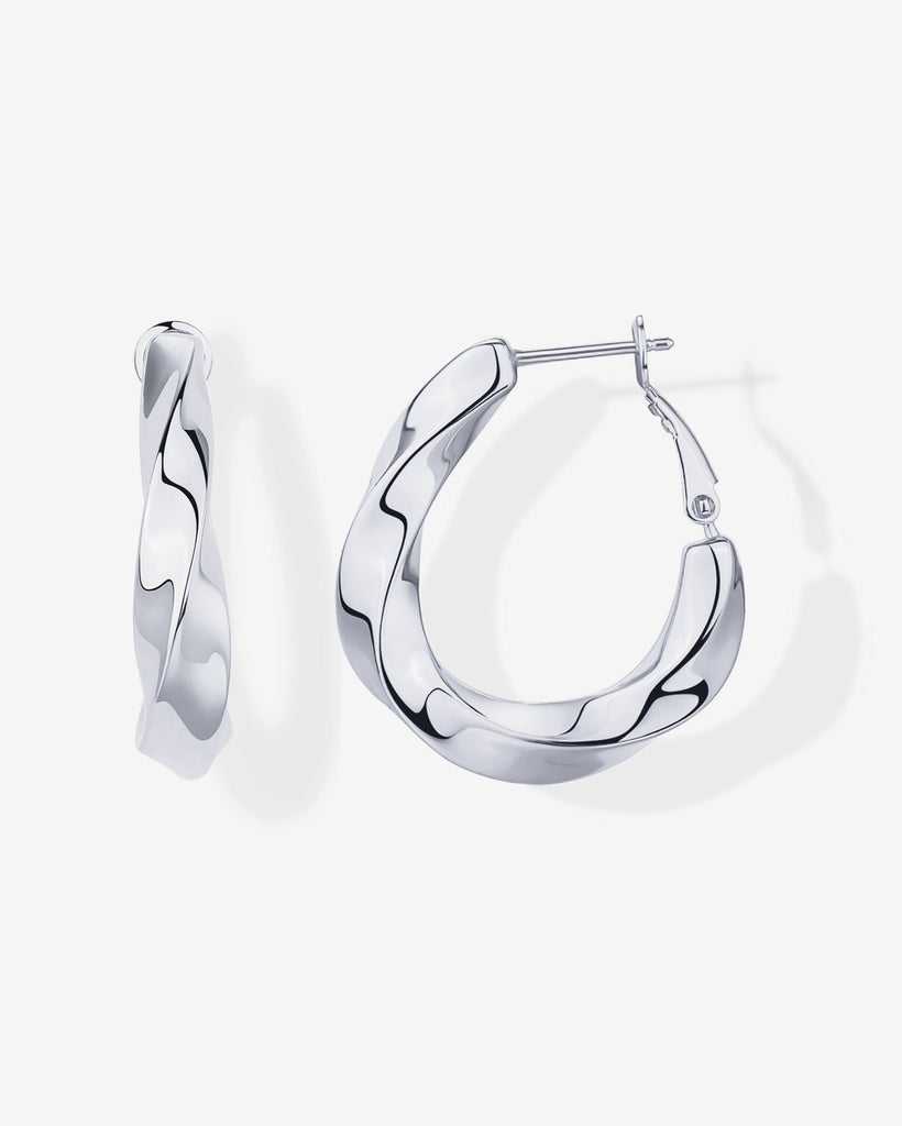 Twisted Chunky Huggies #Variant_White Gold  