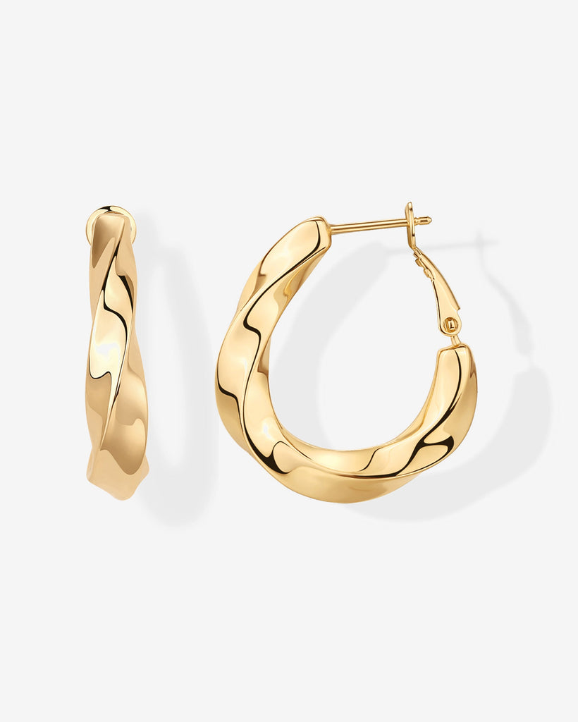 Twisted Chunky Huggies #Variant_Yellow Gold  