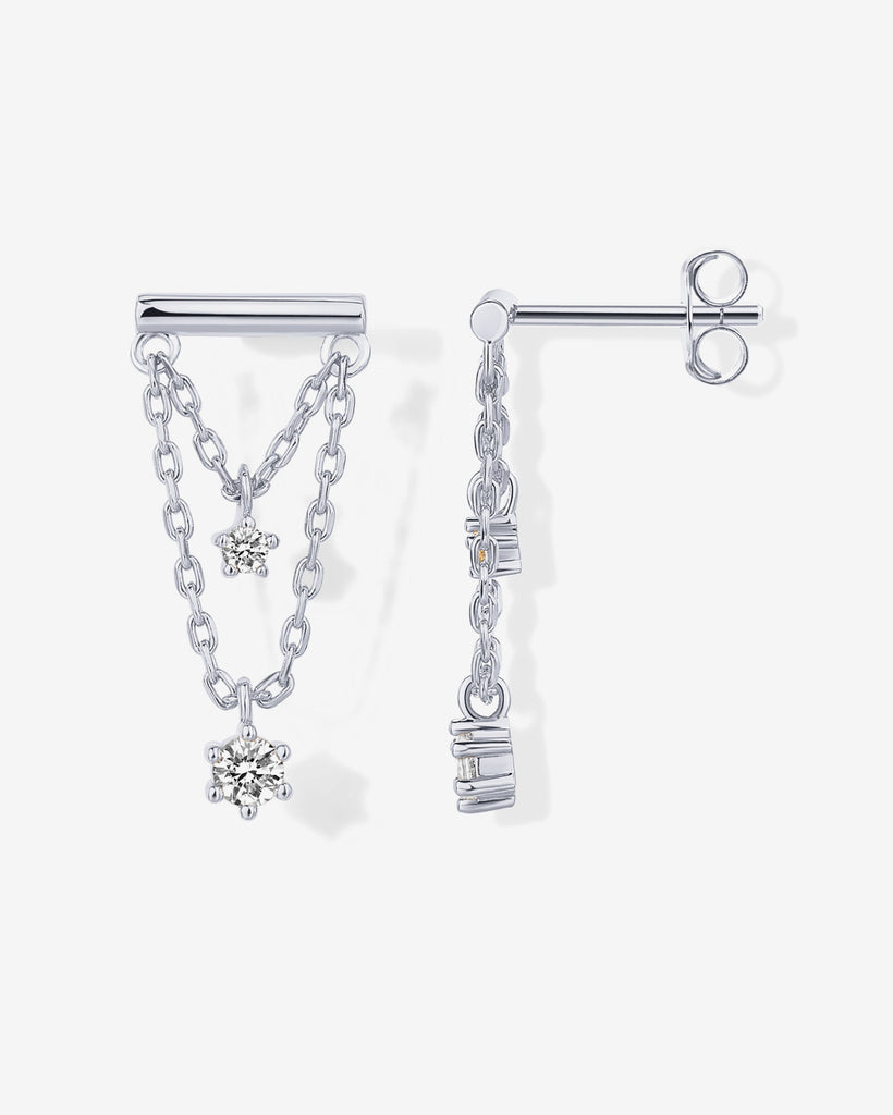 Bar Chained Earring #Variant_White Gold  