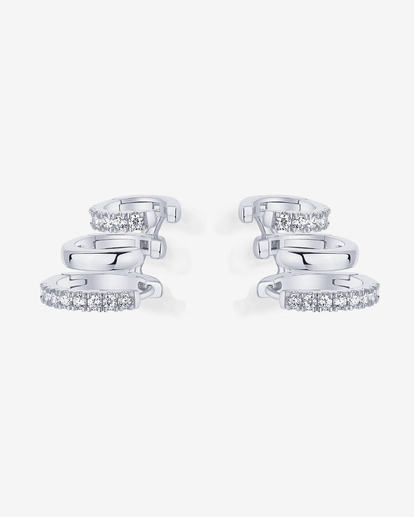CZ Multi Hoop No Piercing Earring #Variant_White Gold  
