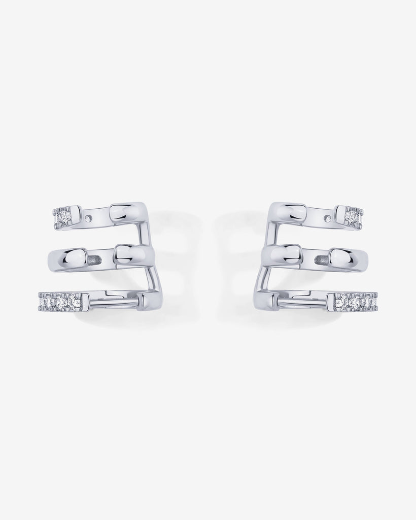 CZ Multi Hoop No Piercing Earring #Variant_White Gold  