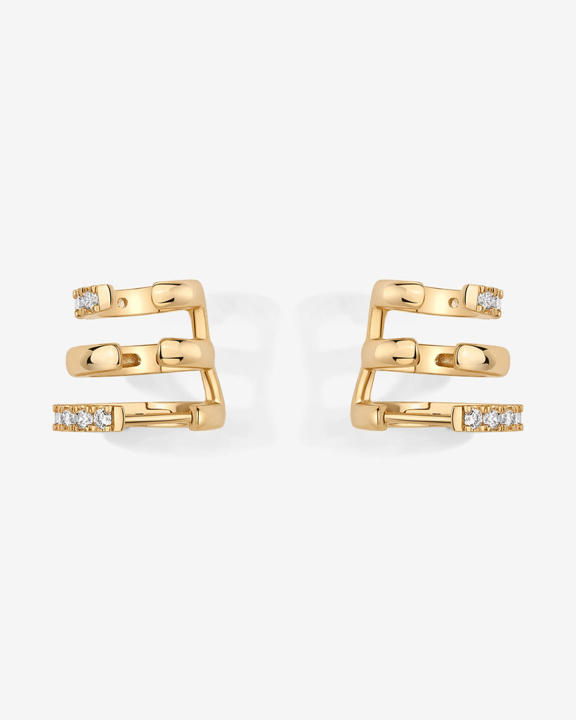 CZ Multi Hoop No Piercing Earring #Variant_Yellow Gold  
