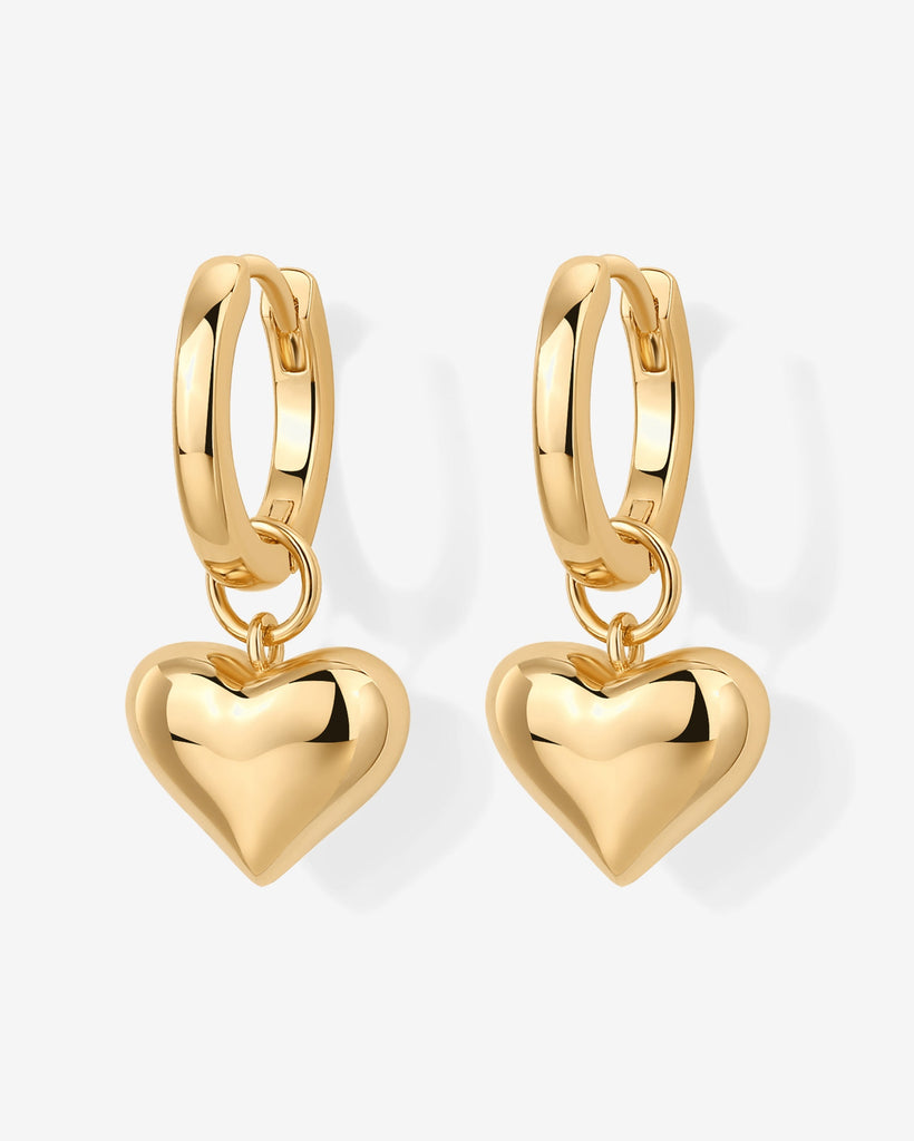 Heart Charm Earrings #Variant_Yellow Gold  