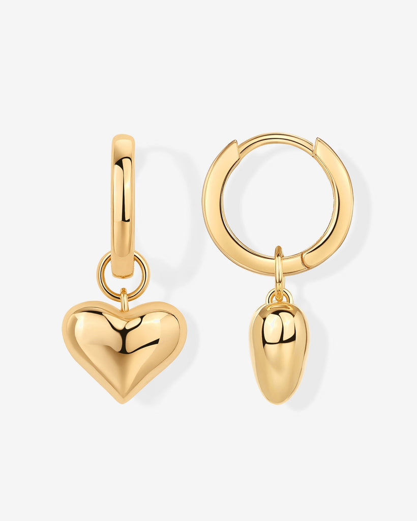 Heart Charm Earrings #Variant_Yellow Gold  