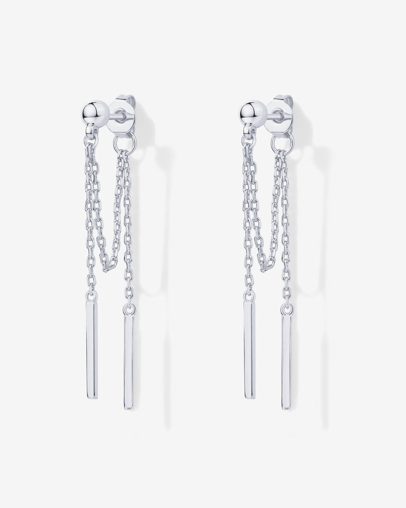 Ball Chained Earrings #Variant_White Gold  
