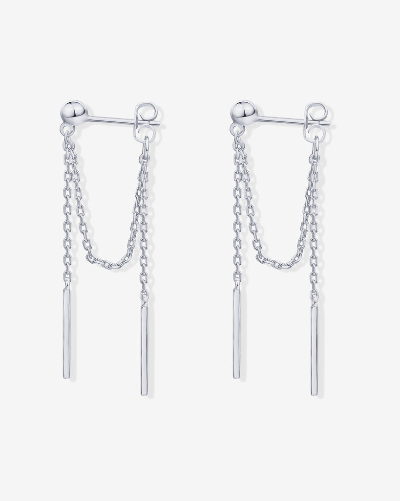 Ball Chained Earrings #Variant_White Gold  