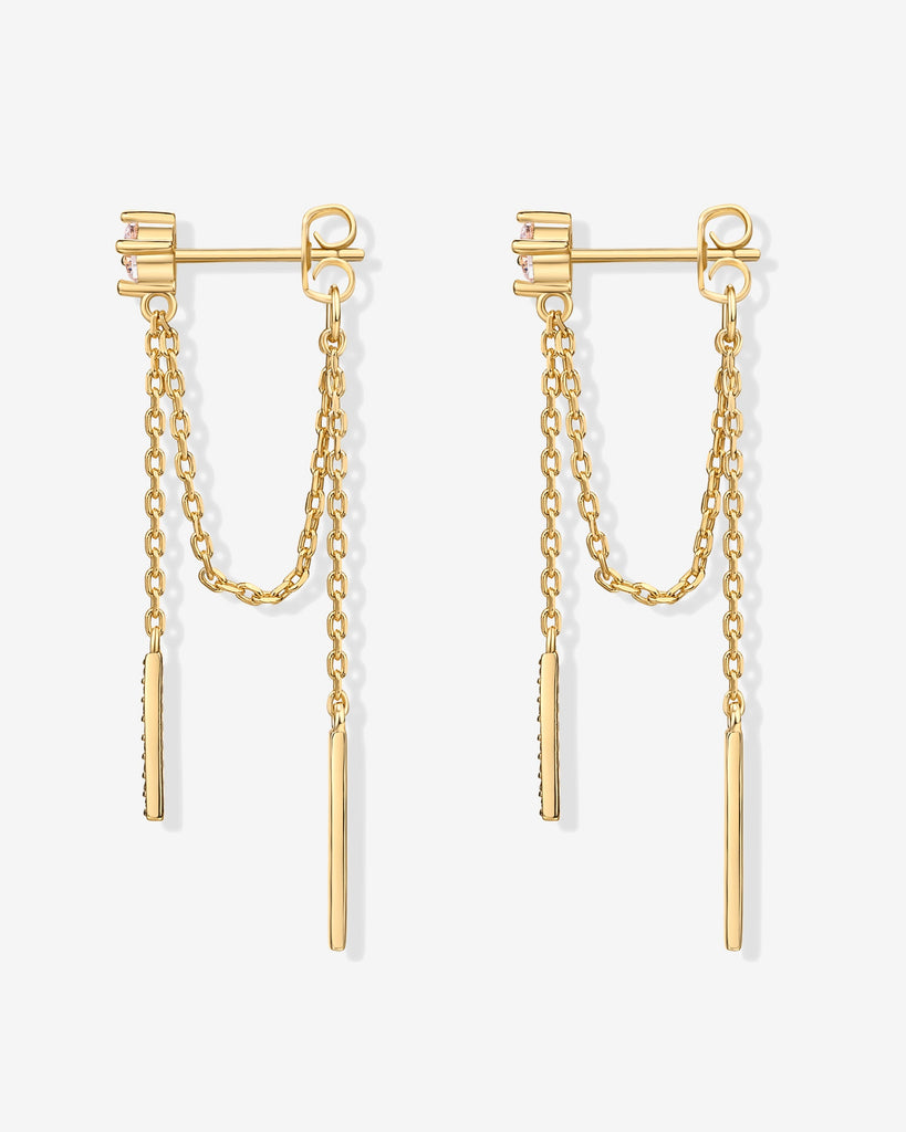 Mini CZ Chained Bar Earrings #Variant_Yellow Gold  