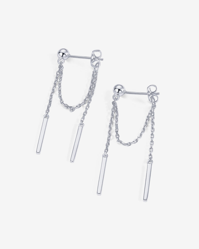 Ball Chained Earrings #Variant_White Gold  
