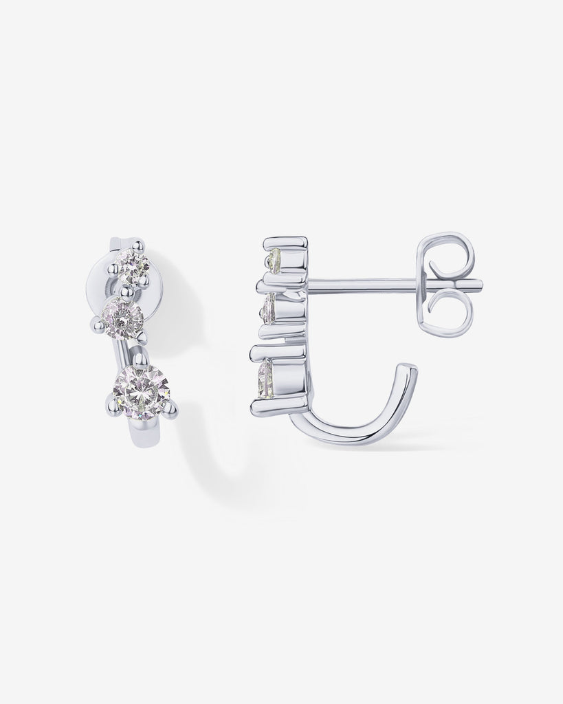 Rio Half Huggie Earrings #Variant_White Gold  