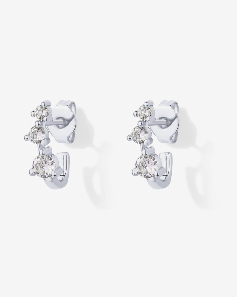 Rio Half Huggie Earrings #Variant_White Gold  